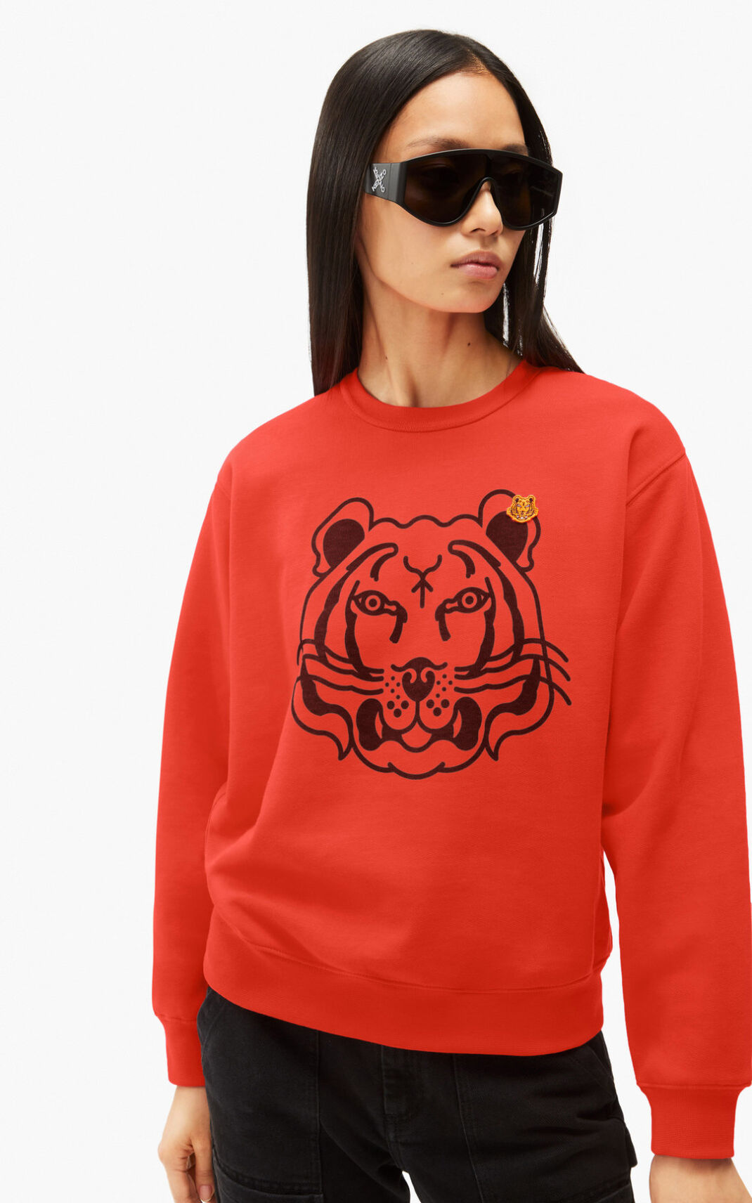 Kenzo K Tiger Sudadera Mujer Rojas | 4508639-YP